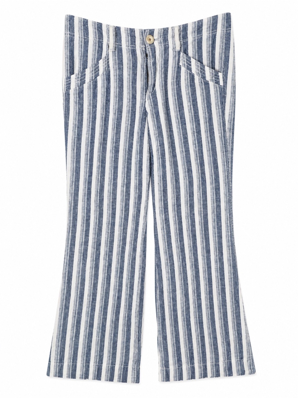 Pilcro and the Letterpress Blue White Striped Linen Blend Wide Leg Pants Size 6